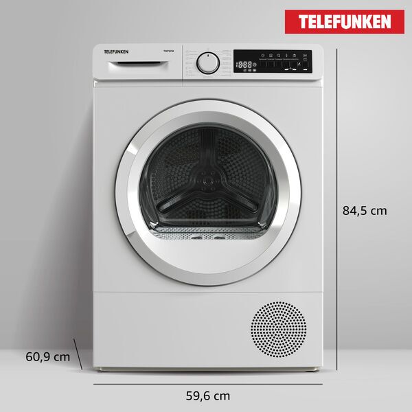 Telefunken TWP8CW Heat pump dryer 8 kg | white, image 3 of 4