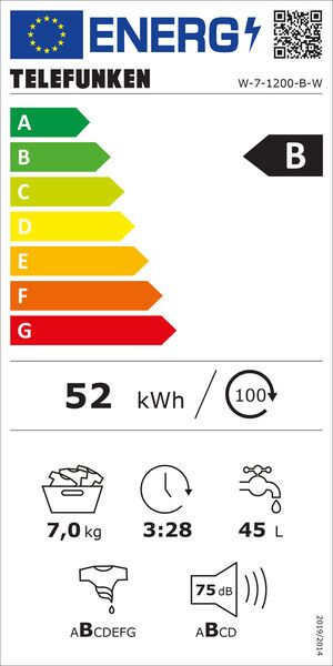 Telefunken W-7-1200-B-W Front-loading washing machine 7 kg | white 3
