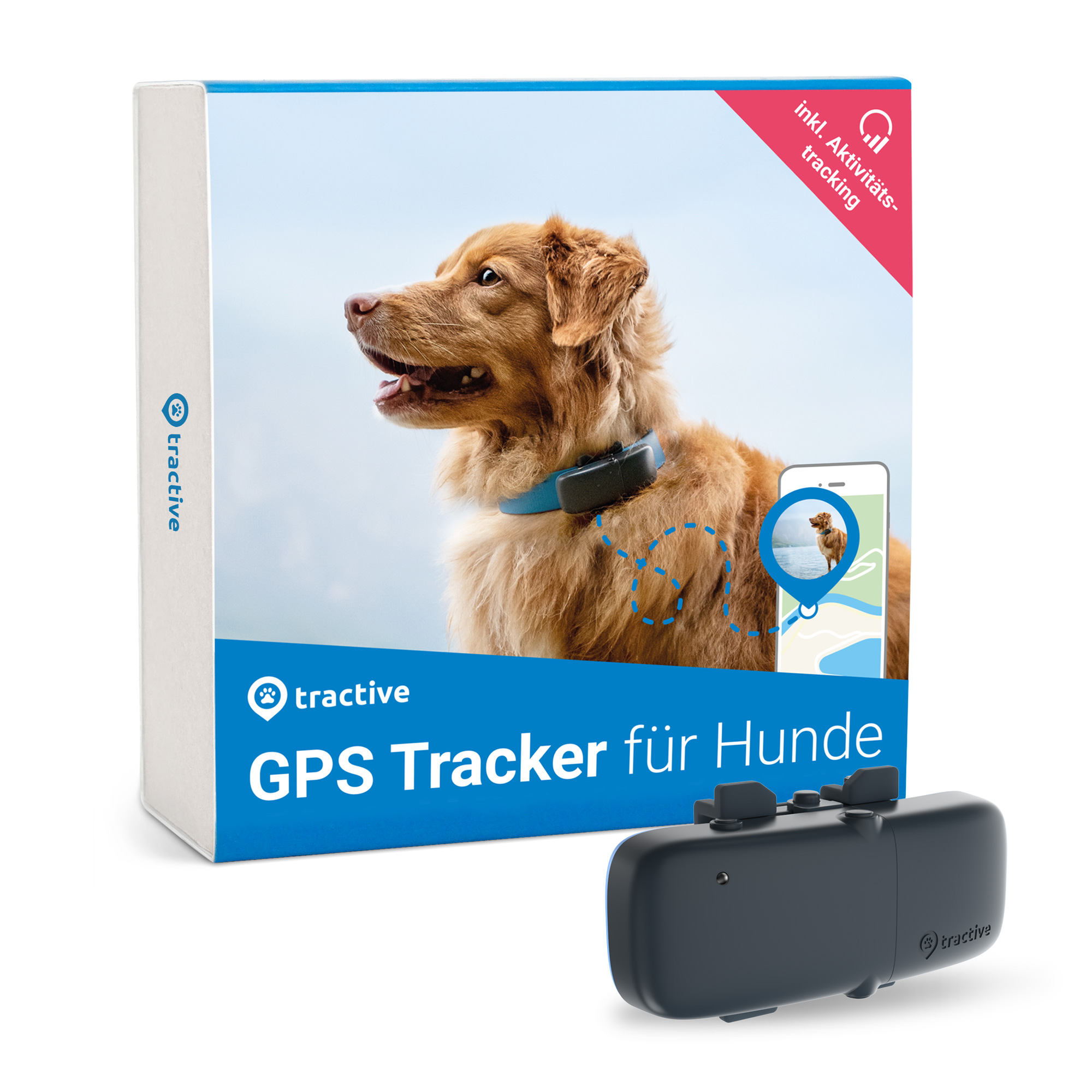 Tractive GPS Tracker für Hunde mit Aktivitätstracking (Modell 2020), EXKL.  ABO