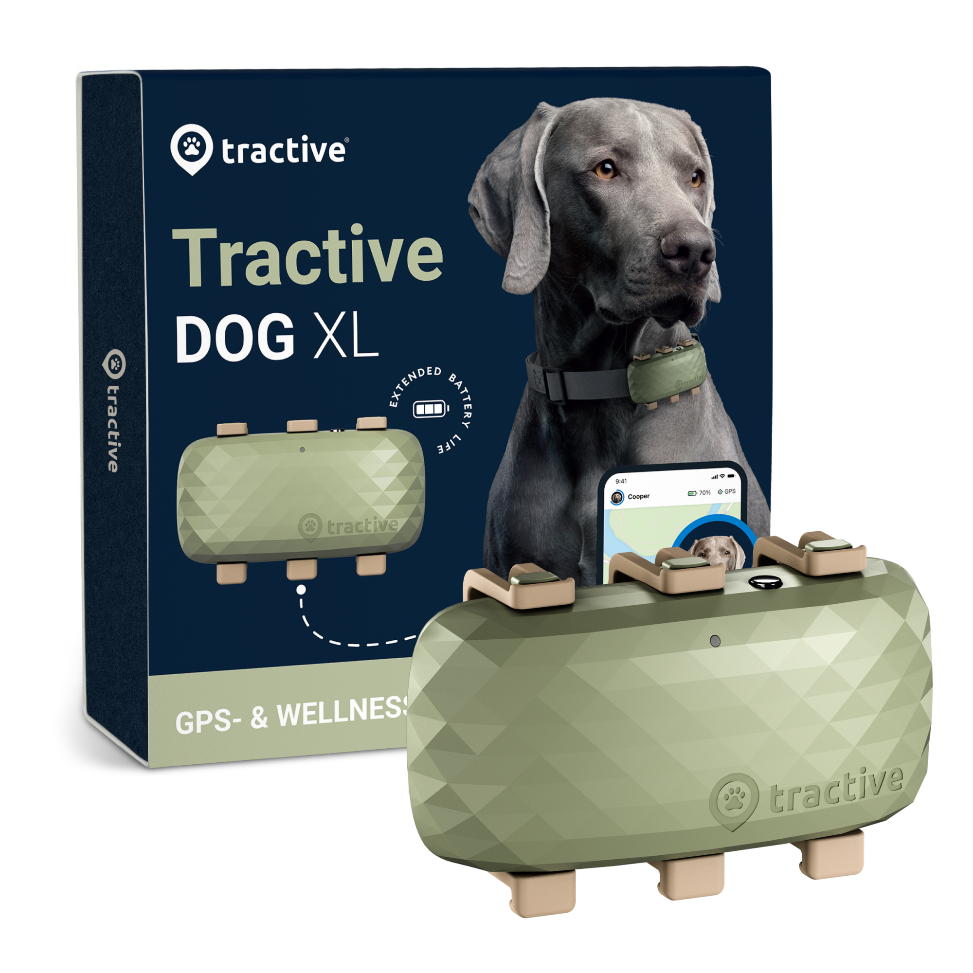 Tractive DOG XL - Dog Tracker With Bigger Battery | EXCL. ABO