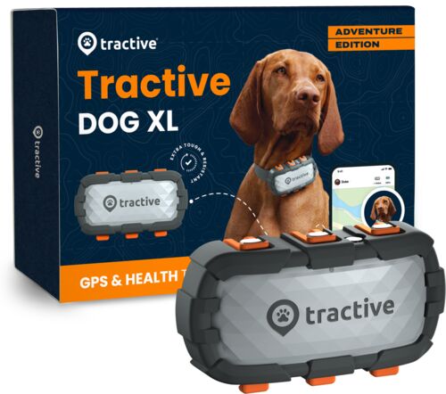 Som Ny: Tractive DOG XL Adventure Edition – Fiberglasförstärkt hund-GPS med hälsospårning | EXCL. ABO | TRDOG4XLRUG | grå