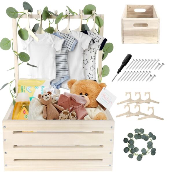 Umtiti Baby Geschenkkorb wood | white 1