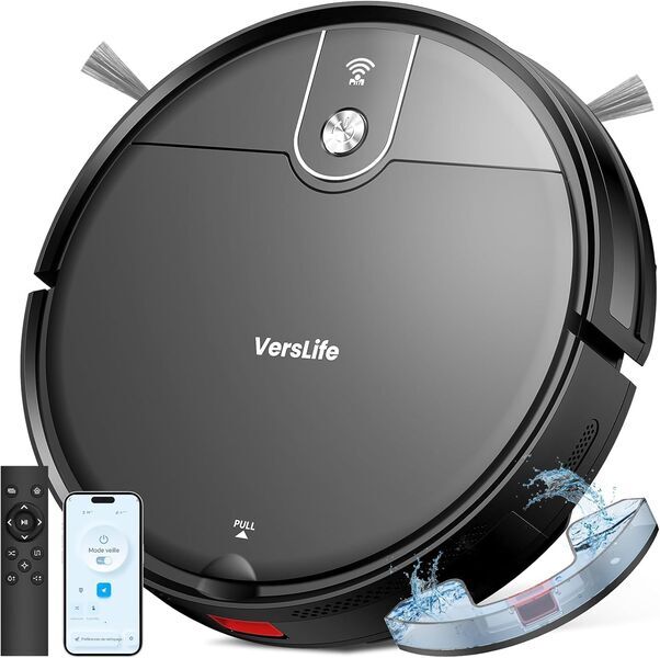 VersLife L6 Robot aspirador con función de fregado | negro, image 1 of 1
