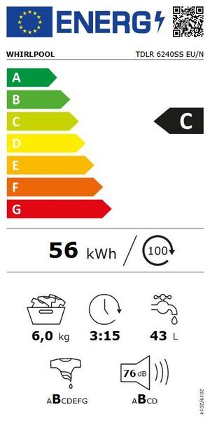 Whirlpool TDLR6240SSEUN Top-loading washing machine 6 kg | white 5