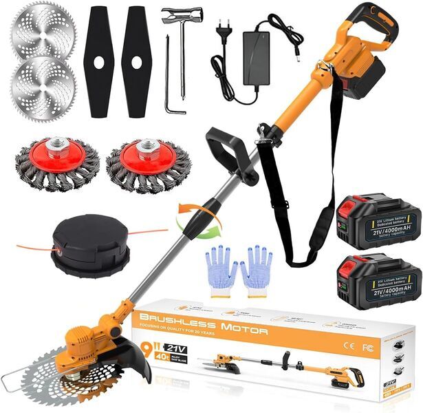 Wisdom Life batteridrevet græstrimmer | orange 1