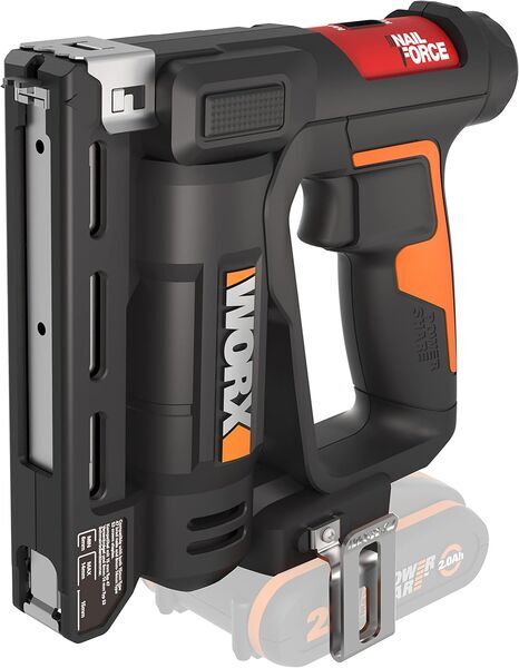 Worx WX843.9 NailForce Akku-Nagler og Tacker uden batteri | sort/orange 1